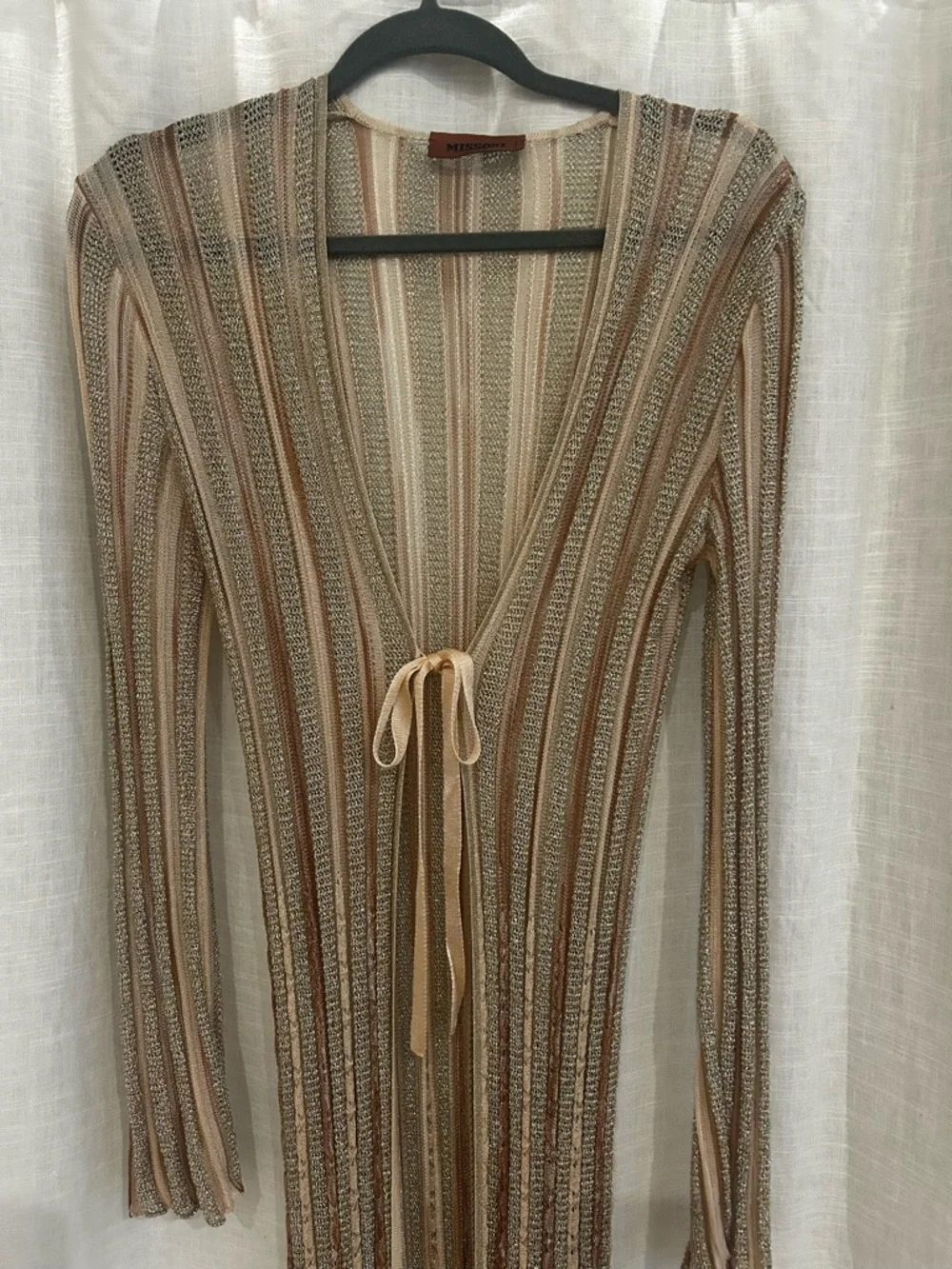Missoni lurex tie front gold lame duster - Picture 6 of 7